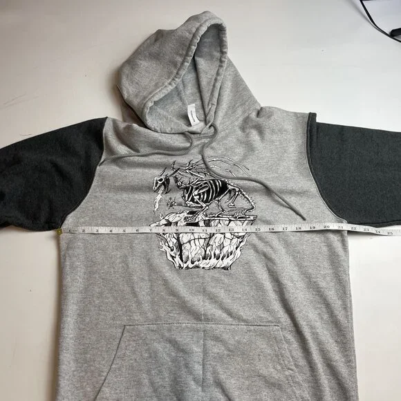 Y2K RDS Red Dragon Mens M Hoodie Skateboard Graphic Dragon Grey CANADA MADE - Picture 11 of 14